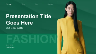 绿色时尚/奢华服装时尚商务培训PPT主题