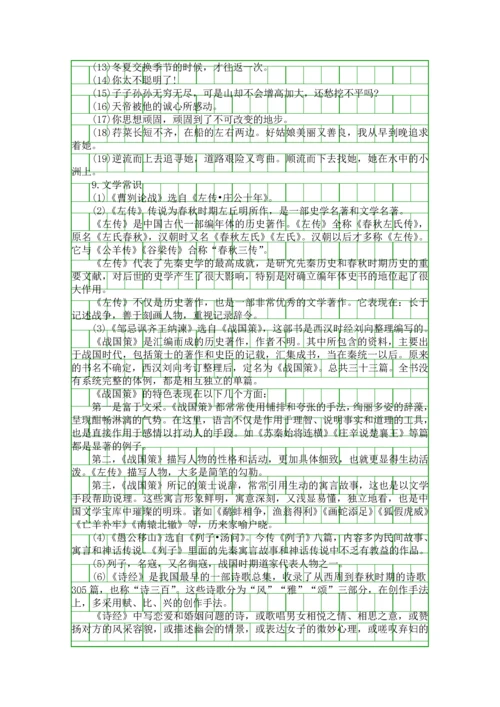 九年级语文下册文言文知识点复习整理.docx