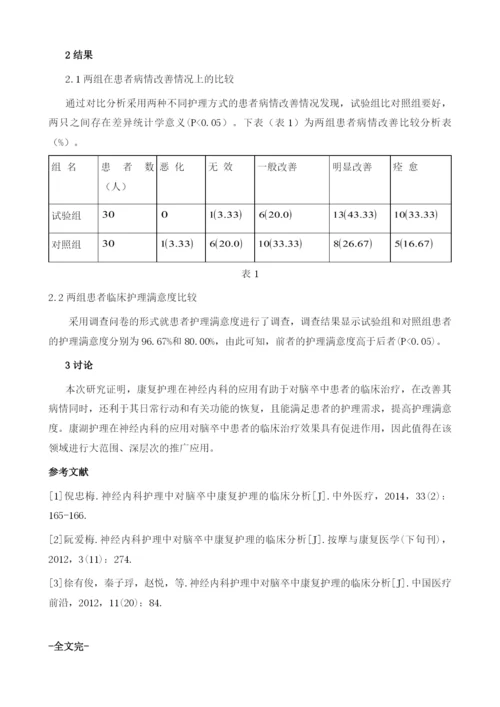 神经内科护理中对脑卒中患者康复护理的临床观察1.docx