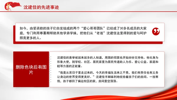 学雷锋标兵175个孩子的老爸沈建佳先进事迹ppt