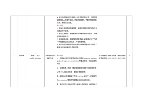 外研版七年级下册Module7 My past life大单元整体设计（表格式）