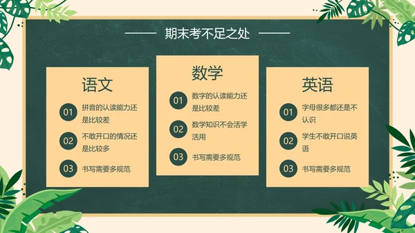 卡通插画黑板一年级家长会PPT模板