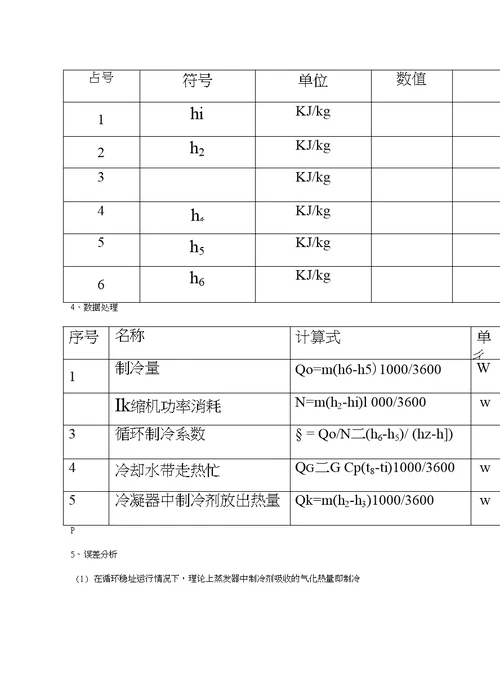 制冷循环实验指导书
