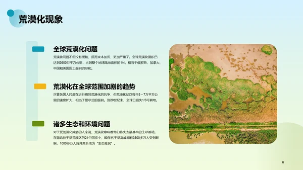 蓝色环保科普世界防止荒漠化日PPT