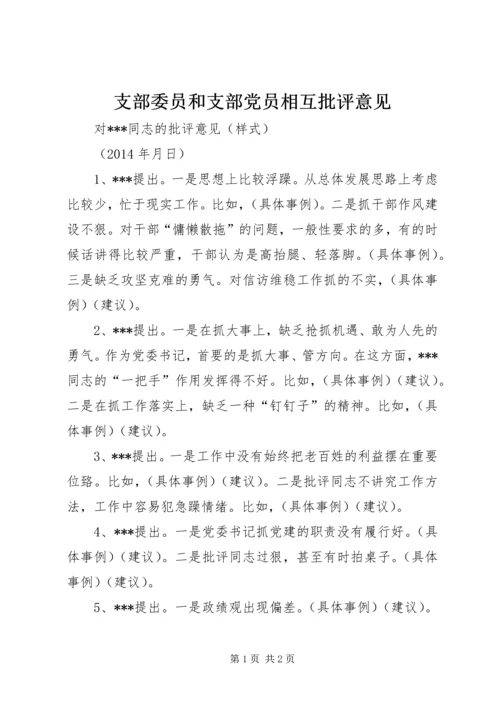 支部委员和支部党员相互批评意见 (3).docx