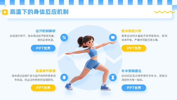蓝色3D立体风夏季运动健身技巧