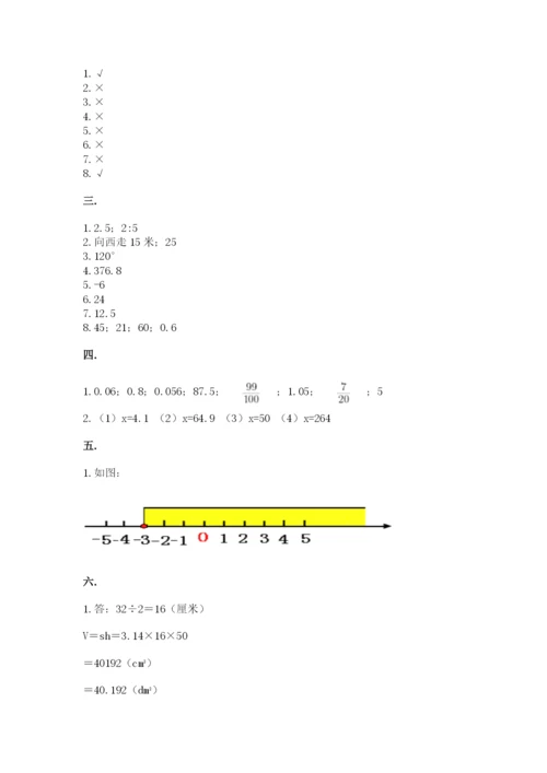 郑州外国语中学小升初数学试卷带答案（完整版）.docx