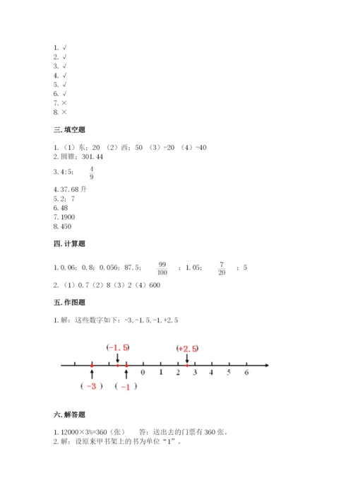 六年级下册数学期末测试卷附完整答案【网校专用】.docx