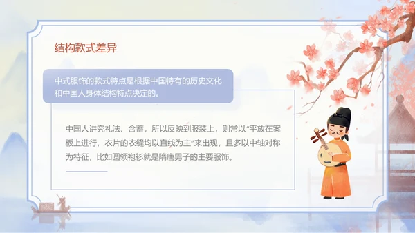 海螺紫色水墨风中西方服饰文化差异PPT服装