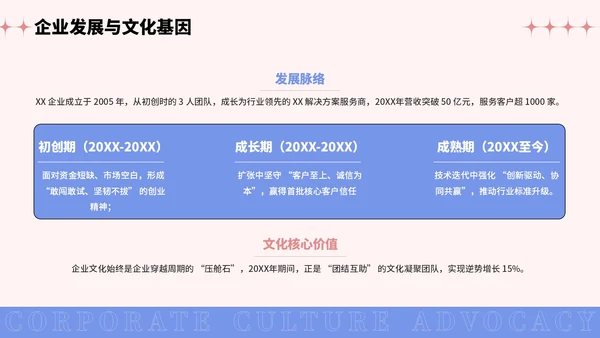 彩色插画风企业文化宣导PPT模板