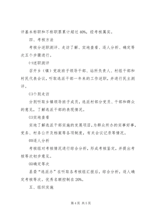 选派党政机关和事业单位到村级任职干部任期考核实施方案.docx