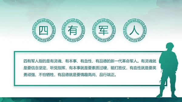 迷彩风军事部队八一建军节演讲PPT