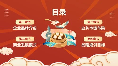 国潮风餐饮行业美食宣传通用PPT模板