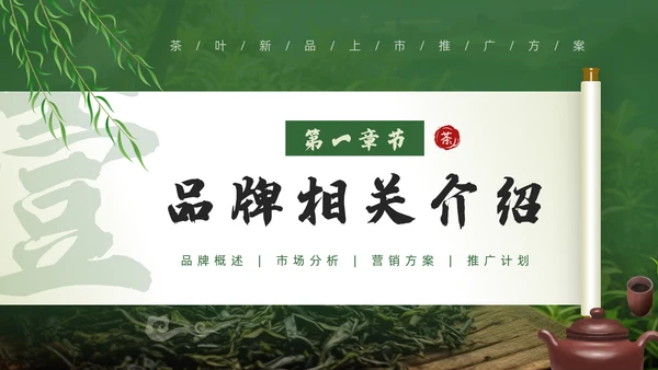 茶文化，茶叶新品推广通用PPT模板