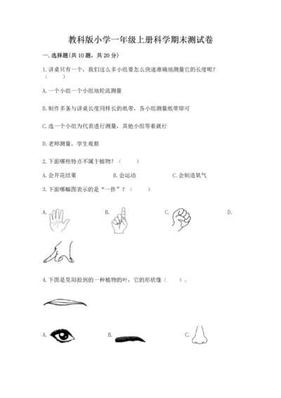 教科版小学一年级上册科学期末测试卷及参考答案【典型题】.docx