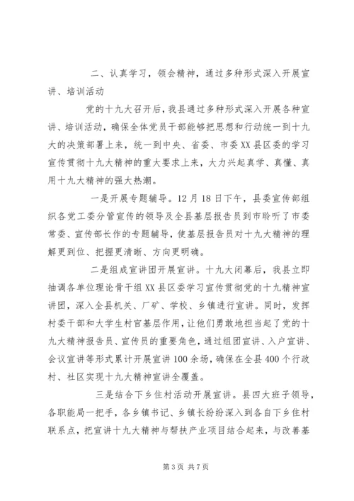 学习宣传贯彻党的十九大精神情况报告.docx