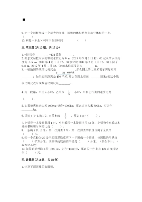 小学数学六年级下册小升初真题模拟测试卷附参考答案(满分必刷).docx