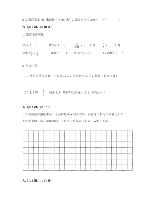 人教版六年级数学小升初试卷含完整答案（典优）.docx