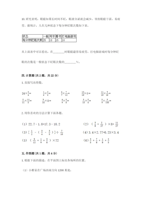2022人教版六年级上册数学期末测试卷【培优b卷】.docx