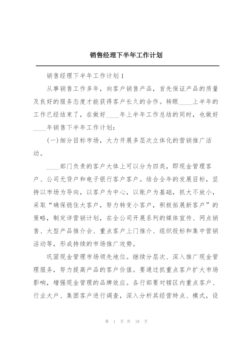 销售经理下半年工作计划.docx