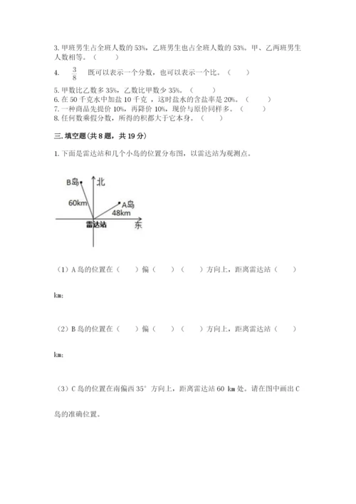 人教版六年级上册数学期末考试卷附答案（名师推荐）.docx