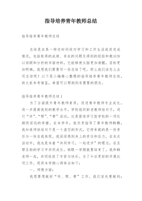 指导培养青年教师总结.docx