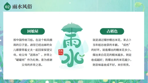 雨水节气春雨发芽背景通用PPT模板