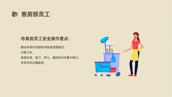 黄色简约商务插画风酒店安全管理培训PPT模板安全生产