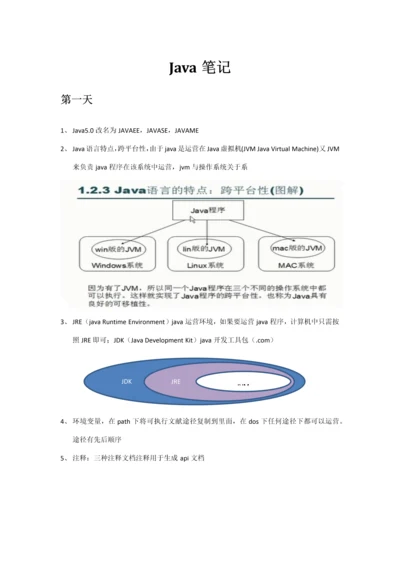 Java学习重点笔记第一阶段.docx