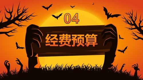 卡通插画万圣节娱乐活动策划PPT模板