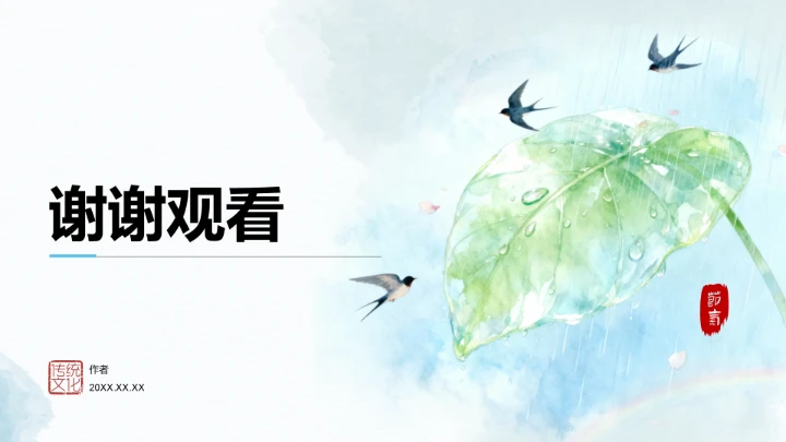 二十四节气雨水PPT模板