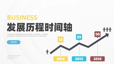 多彩发展历程企业大事记时间轴图表PPT模板