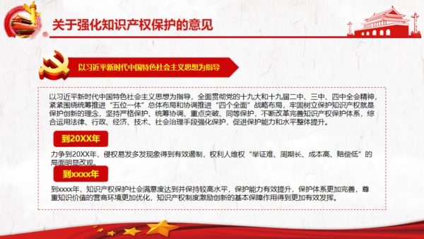 关于强化知识产权保护的意见党建通用PPT模板