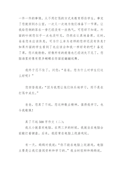 真了不起500字作文(精选29篇).docx