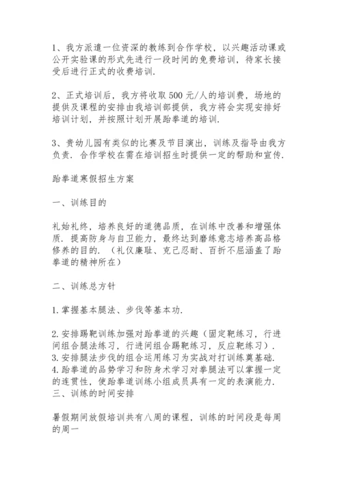 跆拳道寒假招生方案.docx