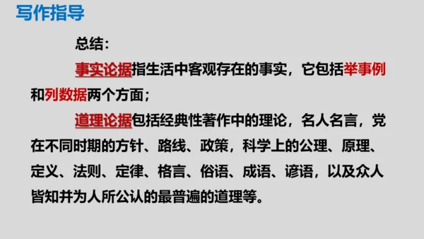 部编版九年级语文上册第三单元写作《议论要言之有据》同步课件(共58张PPT)
