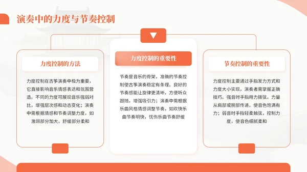 橙色中国风古筝乐器文化教学课件