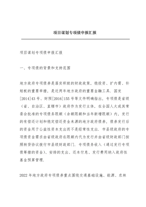 项目谋划专项债申报汇报.docx