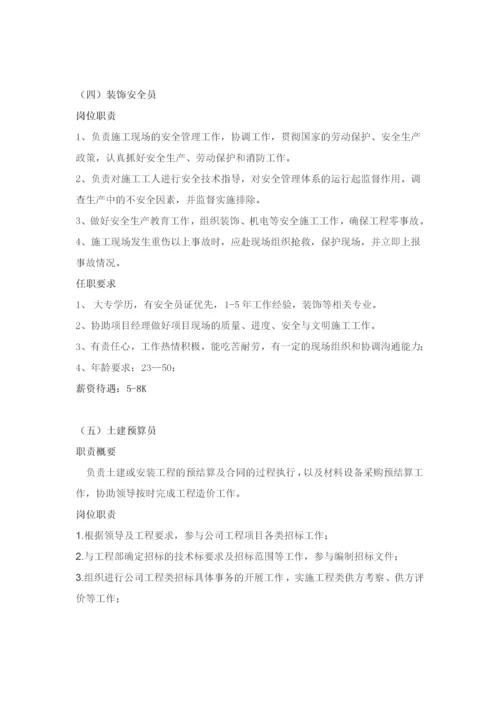 建筑工程公司岗位职责和任职资格.docx
