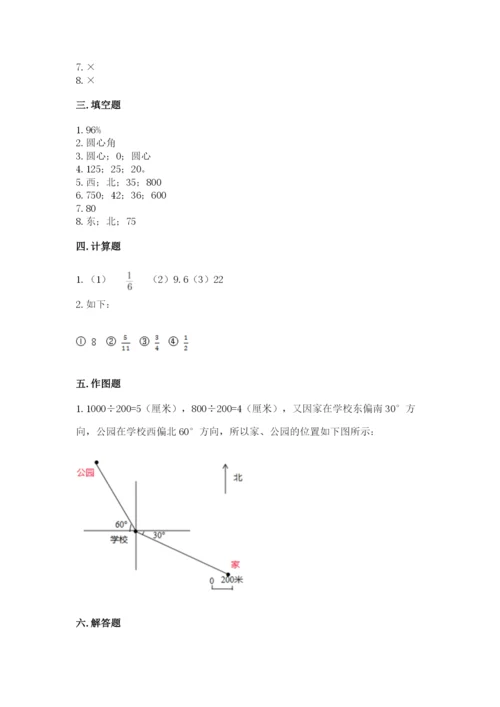 小学六年级上册数学期末测试卷往年题考.docx