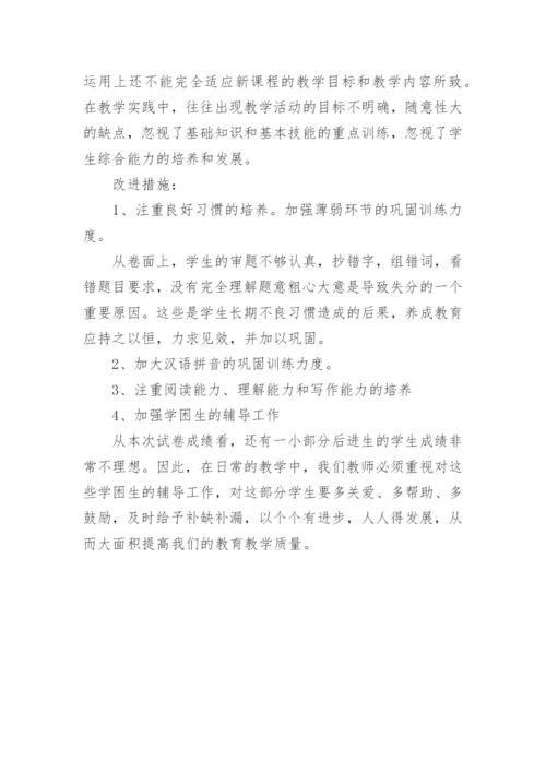 五年级语文期中考试质量分析.docx