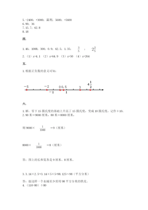 人教版数学六年级下册试题期末模拟检测卷精品【达标题】.docx