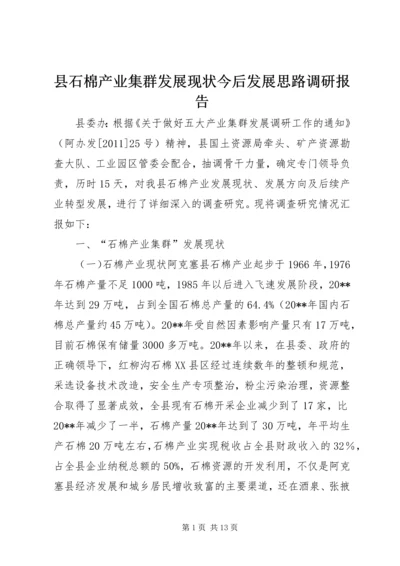 县石棉产业集群发展现状今后发展思路调研报告.docx