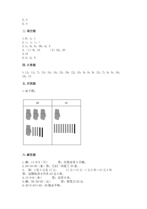 人教版一年级下册数学期末测试卷【a卷】.docx