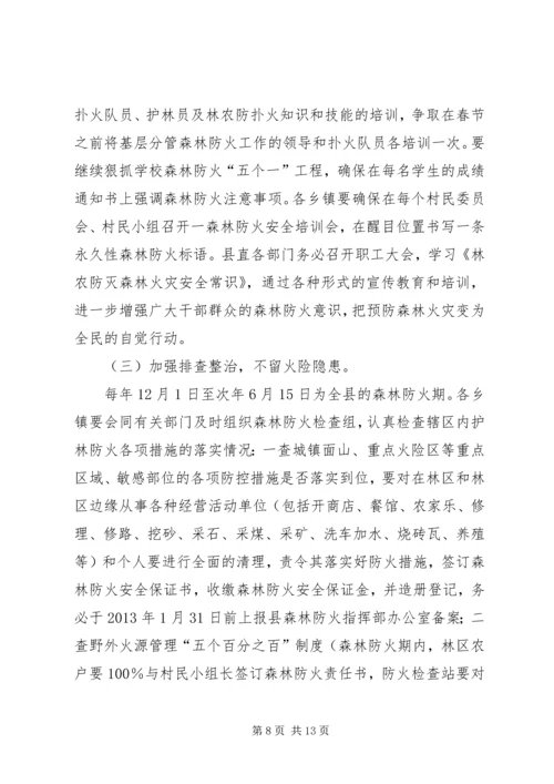 副县长在全县森林防火工作会议上的讲话.docx