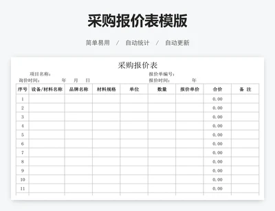 采购报价表模版