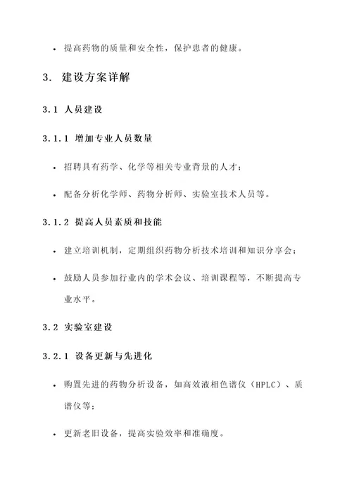 药物分析部门建设规划方案