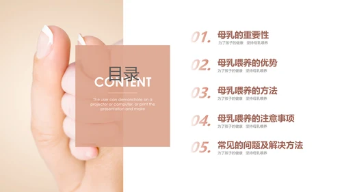 准妈妈母乳喂养知识培训亲子母婴PPT模板