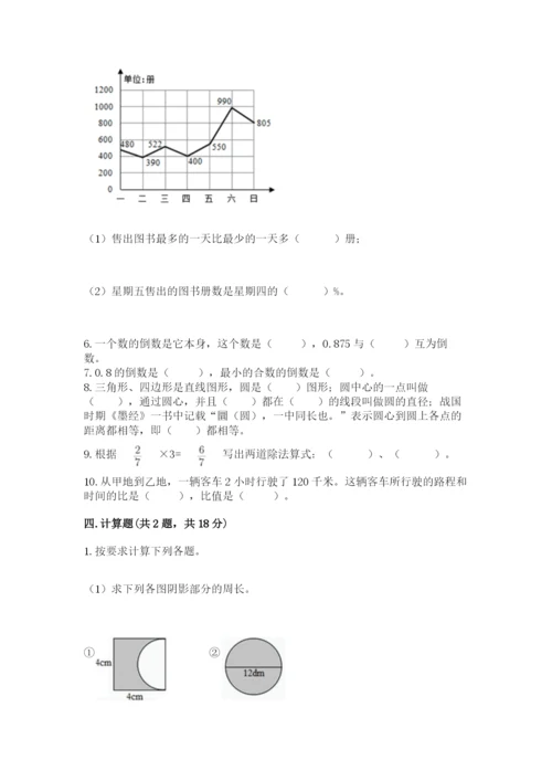 2022六年级上册数学期末测试卷附答案【b卷】.docx