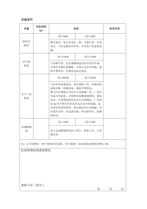 汽车整车维修企业开业申请表.docx